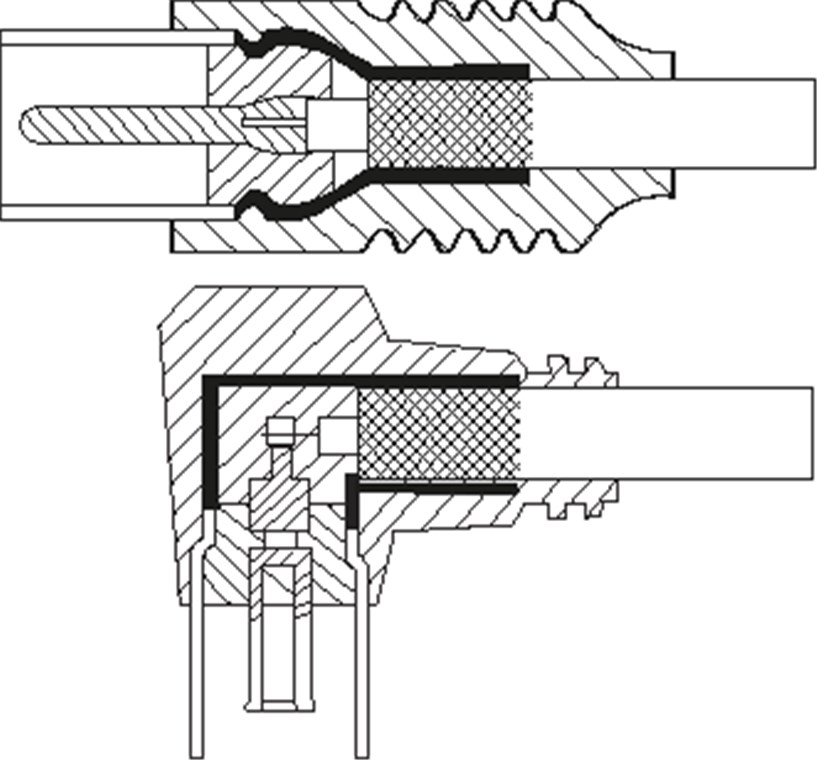 Gewinkeltes Antennenkabel (80 dB), 2x geschirmt - Kabellänge 1.5 m - Koax-Stecker > Koax-Buchse 90° (vollständig geschirmt)