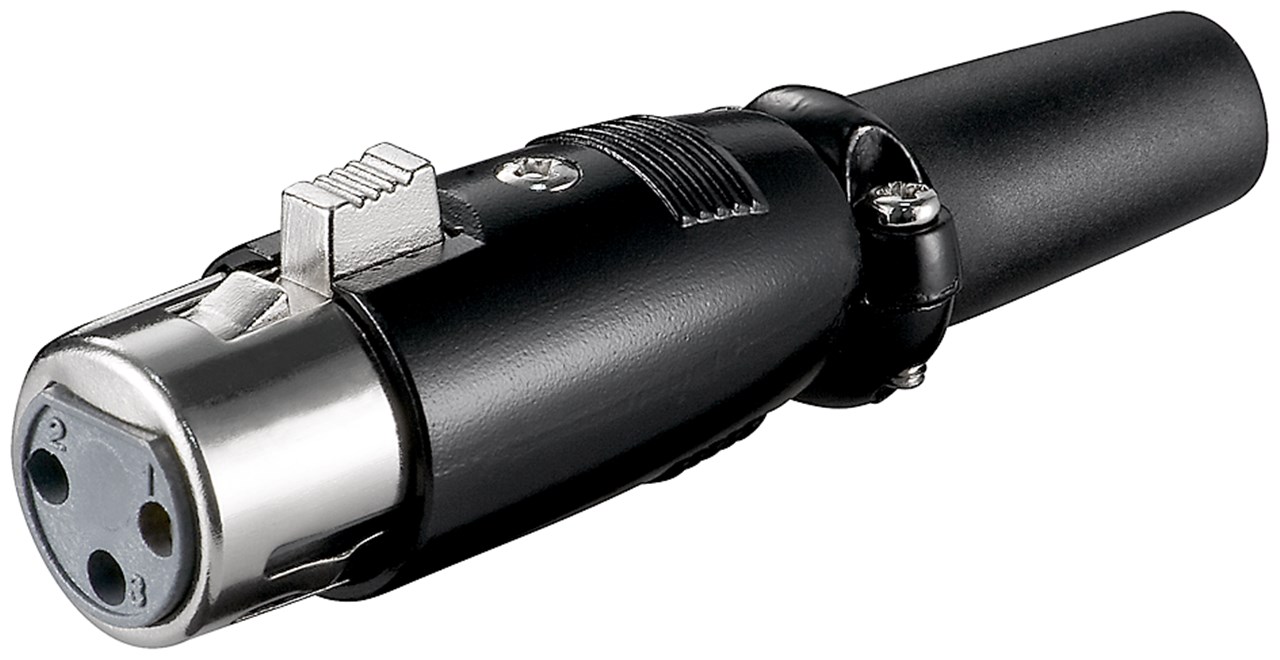 Mikrofonkupplung, 3 Pin Mikrofonkupplung, 3 Pin - Kontaktierung 3 Pin - mit geschraubter Zugentlastung
