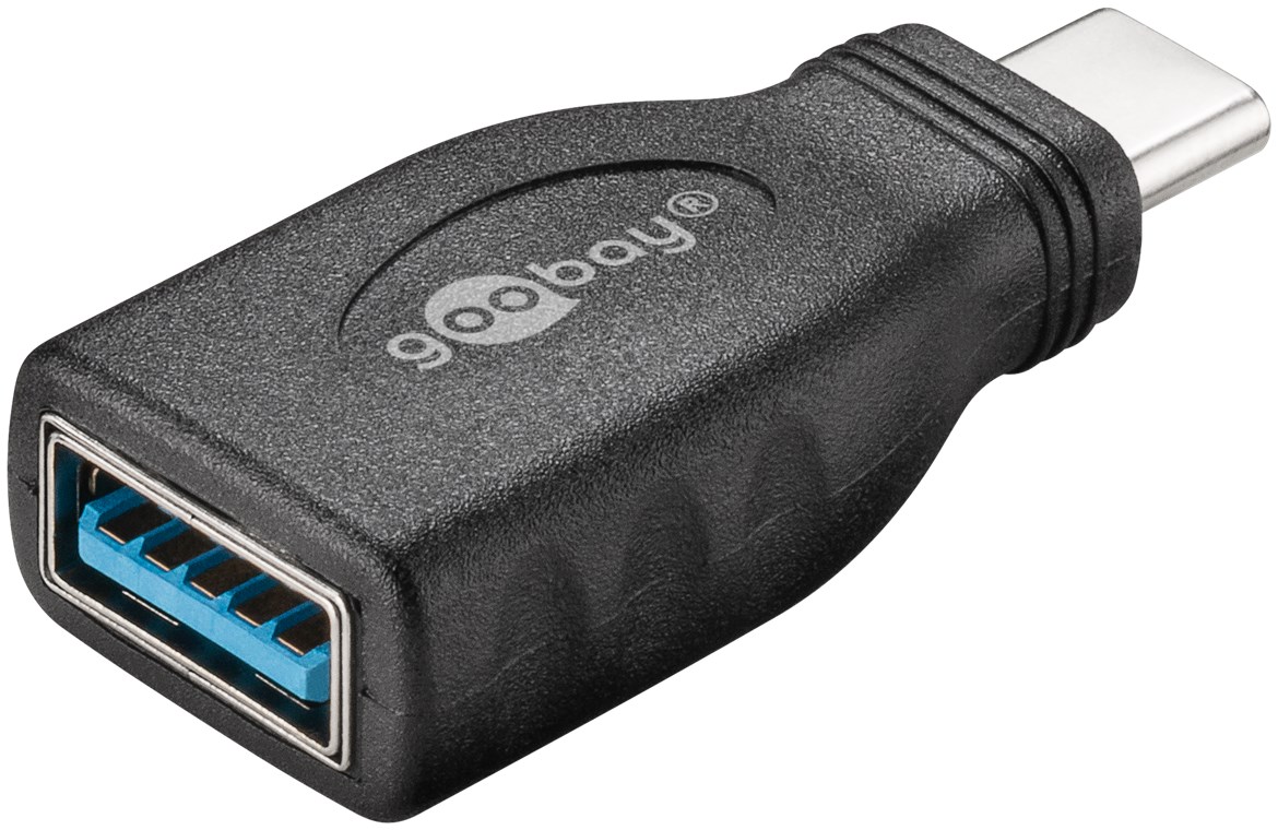USB-C™/USB A OTG Super Speed Adapter für den Anschluss von Ladekabeln 3.0, schwarz - USB-C™-Stecker > USB 3.0-Buchse (Typ A)
