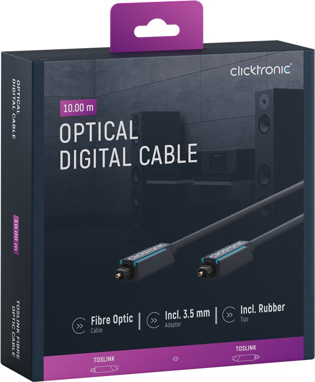 Toslink-Kabel - Kabellänge 10 m - Premium-Kabel|1x Toslink-Stecker 1x Toslink-Stecker|10,0 m|Polymer-Lichtwellenleiter