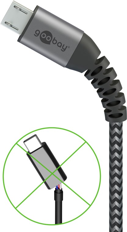 Micro-USB auf USB-A Textilkabel mit Metallsteckern (spacegrau/silber) 0,5 m - Kabellänge 0.5 m - elegantes und extra-robustes Verbindungskabel für Geräte mit Micro-USB-Anschluss Micro-USB auf USB-A Textilkabel mit Metallsteckern (spacegrau/silber) 0,5 m - Kabellänge 0.5 m - elegantes und extra-robustes Verbindungskabel für Geräte mit Micro-USB-Anschluss