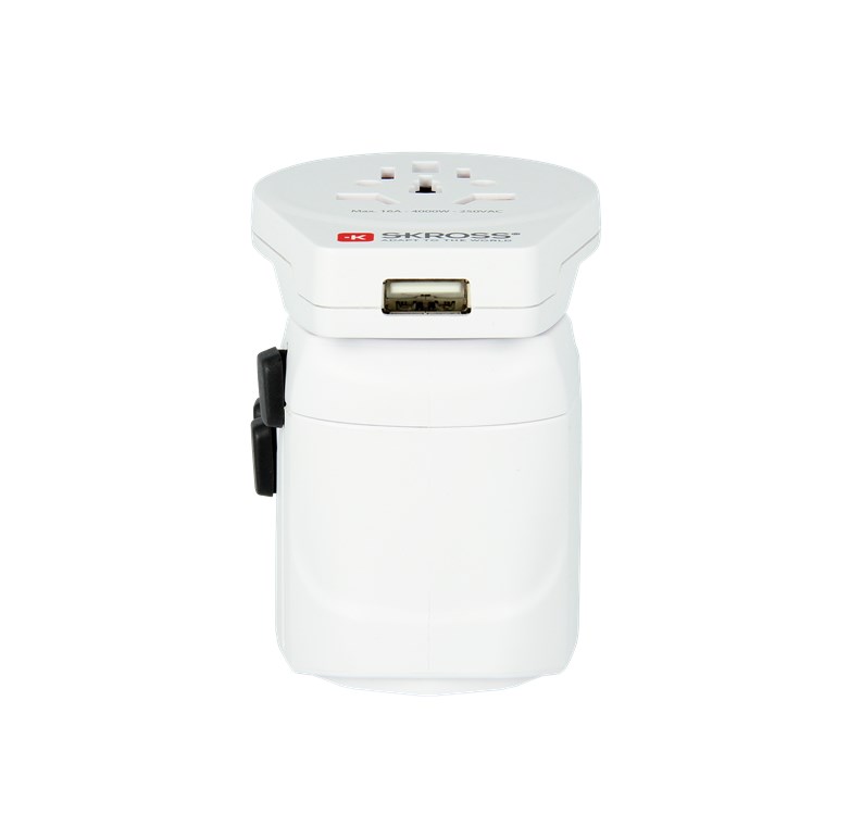 World Adapter PRO World & USB - geeignet für alle geerdeten und ungeerdeten Geräte (2- und 3-polig), mit integriertem USB-Ladegerät World Adapter PRO World & USB - geeignet für alle geerdeten und ungeerdeten Geräte (2- und 3-polig), mit integriertem USB-Ladegerät