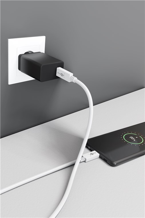 USB-C™PD Lade- und Synchronisationskabel 100W - Kabellänge 1 m - für Geräte mit USB-C™ (Gen.3.2) Anschluss; weiß USB-C™PD Lade- und Synchronisationskabel 100W - Kabellänge 1 m - für Geräte mit USB-C™ (Gen.3.2) Anschluss; weiß