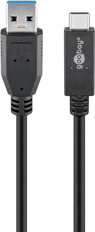 USB-C™ Kabel USB 3.1 Generation 2, 3A, schwarz - Kabellänge 0.5 m - USB-Stecker (Typ A) > USB-C™-Stecker