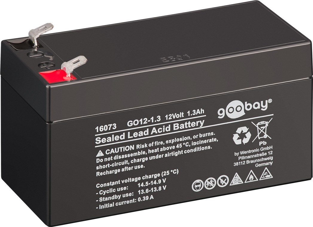 GO12-1,3 (1300 mAh, 12 V) GO12-1,3 (1300 mAh, 12 V) - Faston (4,8 mm) Bleiakku, BattG