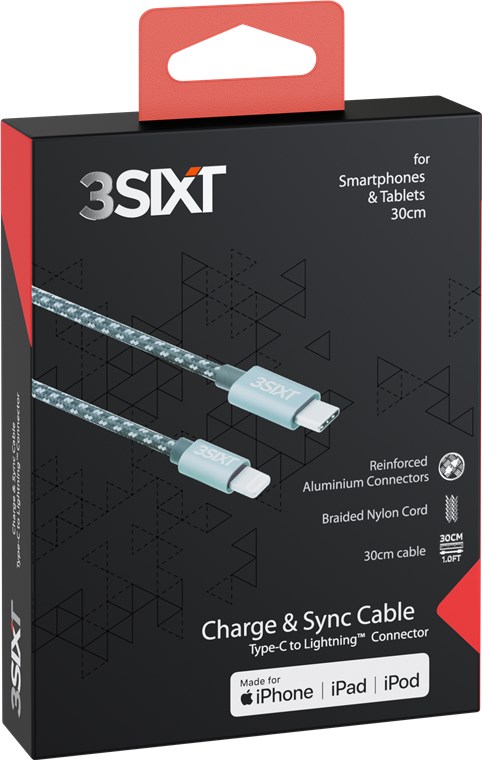 Lightning Sync- und Schnellladekabel USB-C™ --> Apple Lightning - Kabellänge 0.3 m - (3S-1382) Lightning Sync- und Schnellladekabel USB-C™ --> Apple Lightning - Kabellänge 0.3 m - (3S-1382)
