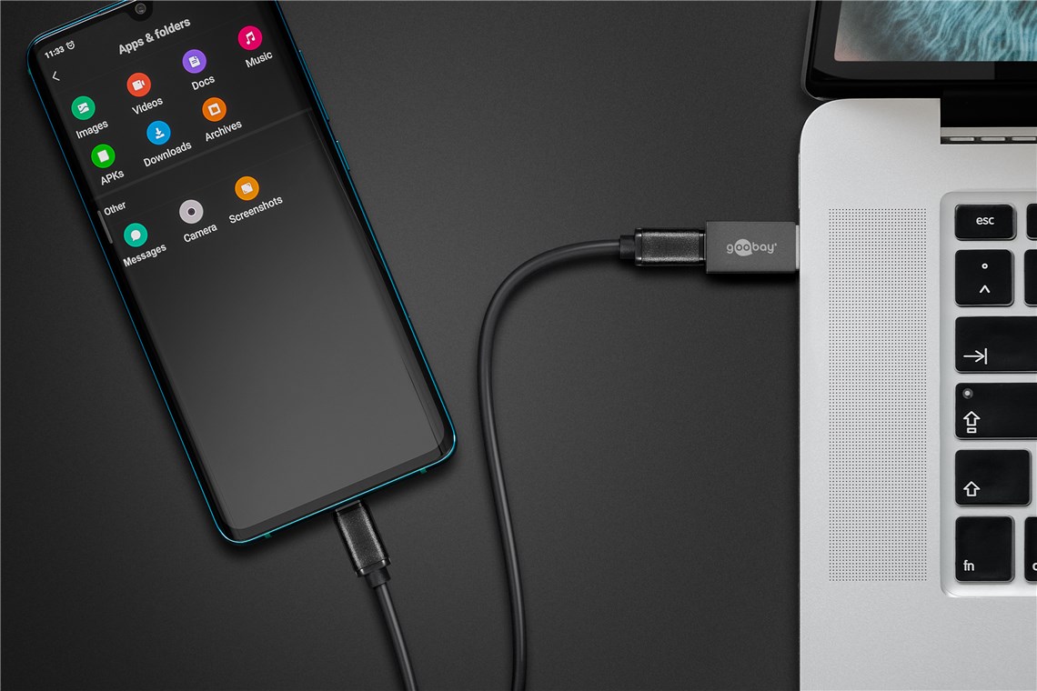 USB 3.0 SuperSpeed Adapter auf USB-C™, schwarz - Farbversion Schwarz - USB-C™-Buchse > USB 3.0-Stecker (Typ A)