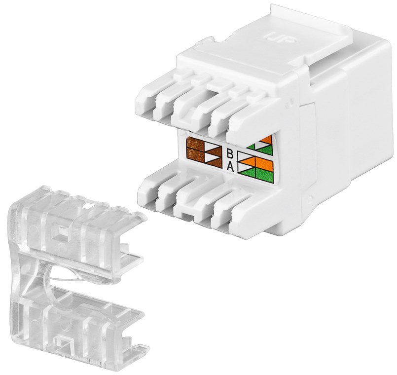 Keystone Modul RJ45 CAT 5e, UTP - 20,0 mm breit, Klemmleiste für werkzeugfreie LSA-Montage, Snap-In-System Keystone Modul RJ45 CAT 5e, UTP - 20,0 mm breit, Klemmleiste für werkzeugfreie LSA-Montage, Snap-In-System