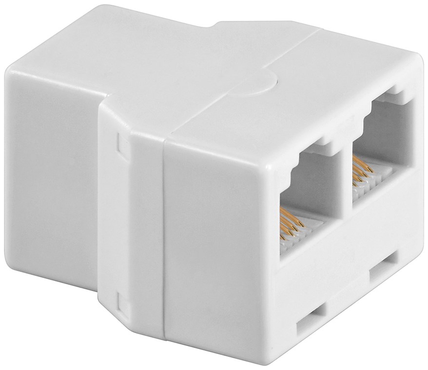 ISDN T-Adapter ISDN T-Adapter - Farbversion Weiß - RJ12-Buchse (6P6C) > 2x RJ12/RJ225-Buchse (6P6C)