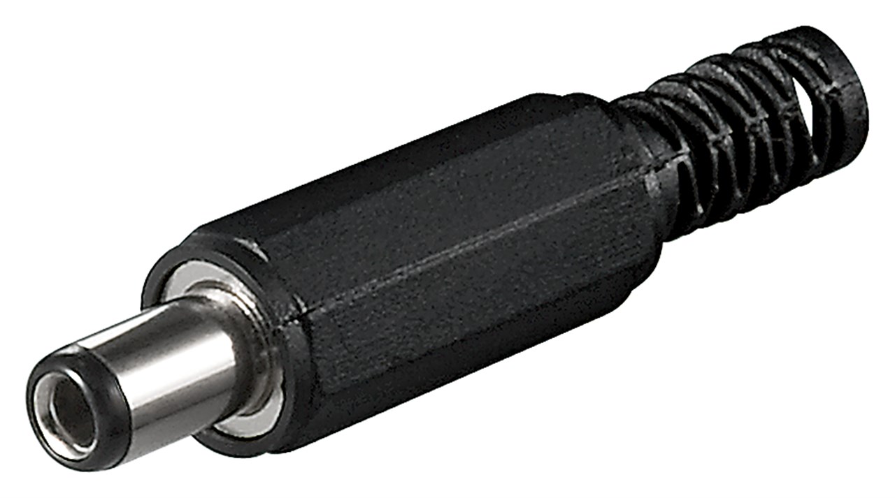 DC-Stecker mit Knickschutz - Bohrung 2,5 mm x 5,5 mm
