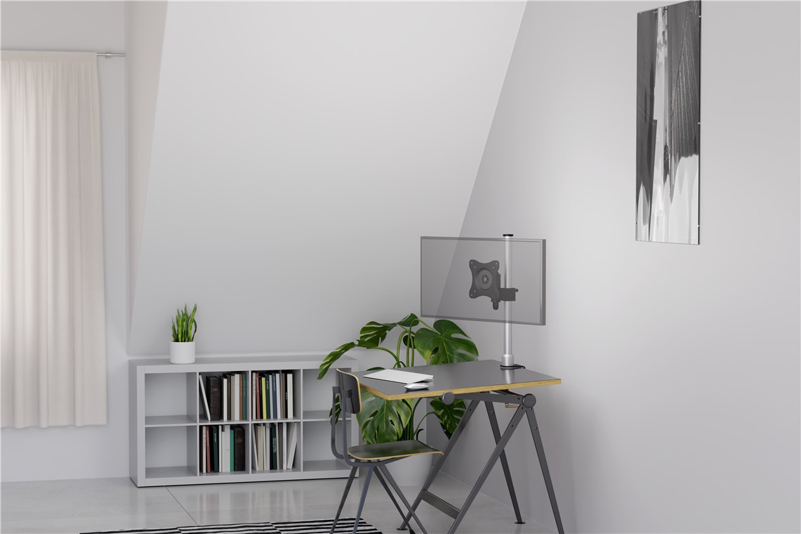 Monitorhalterung - zur Tischmontage für einen Bildschirm, höhenverstellbar, (schwenkbar und neigbar) bis 15kg Monitorhalterung - zur Tischmontage für einen Bildschirm, höhenverstellbar, (schwenkbar und neigbar) bis 15kg