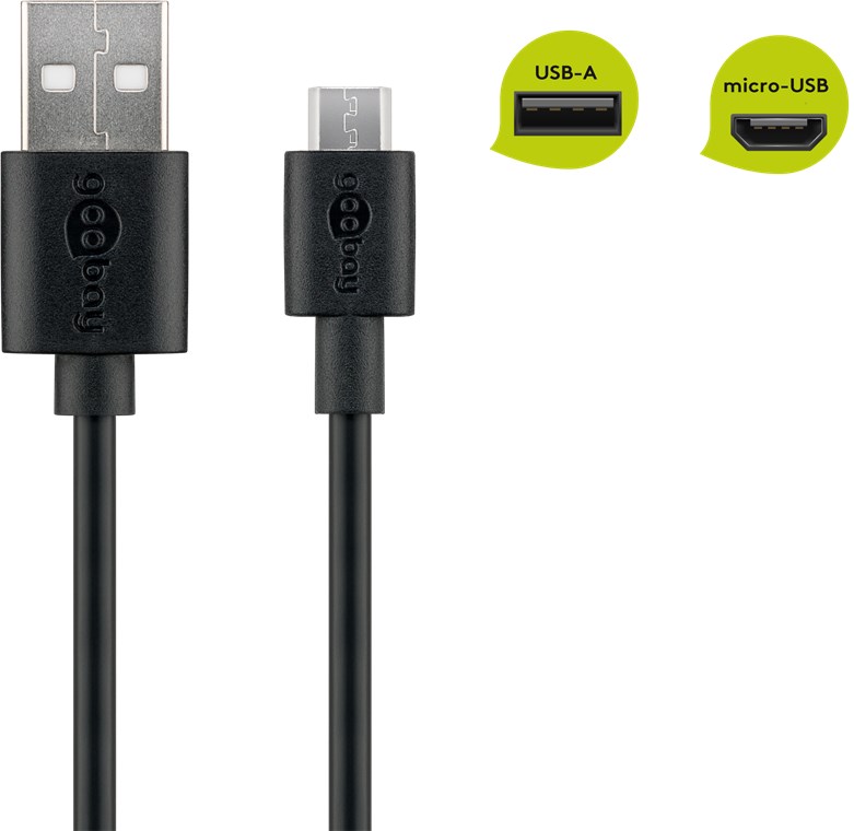 Micro USB Lade- und Synchronisationskabel, Spiralkabel - für Android-Geräte; Schwarz Micro USB Lade- und Synchronisationskabel, Spiralkabel - für Android-Geräte; Schwarz