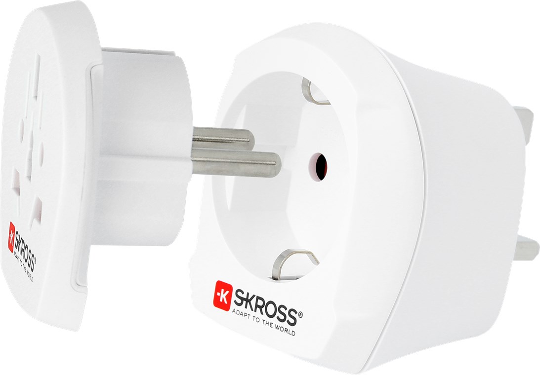 Country Combo World to UK - Ausgang, Typ UK-Stecker - geeignet für alle geerdeten und ungeerdeten Geräte (2- und 3-polig) Country Combo World to UK - Ausgang, Typ UK-Stecker - geeignet für alle geerdeten und ungeerdeten Geräte (2- und 3-polig)