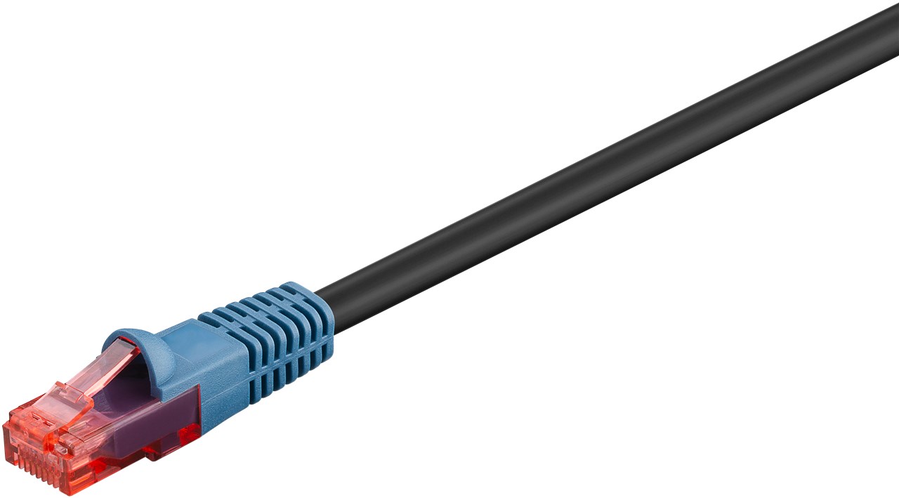 CAT 6 Outdoor-Patchkabel, U/UTP, Schwarz, 40 m CAT 6 Outdoor-Patchkabel, U/UTP, Schwarz, 10 m - Kabellänge 10 m - Kupferkaschierter Aluminiumleiter (CCA), 2-fach Außenmantel (PE)