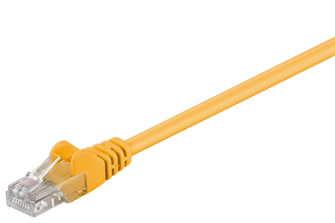 CAT 5e Patchkabel, U/UTP, Gelb, 20 m - Kabellänge 20 m - Kupferkaschierter Aluminiumleiter (CCA)