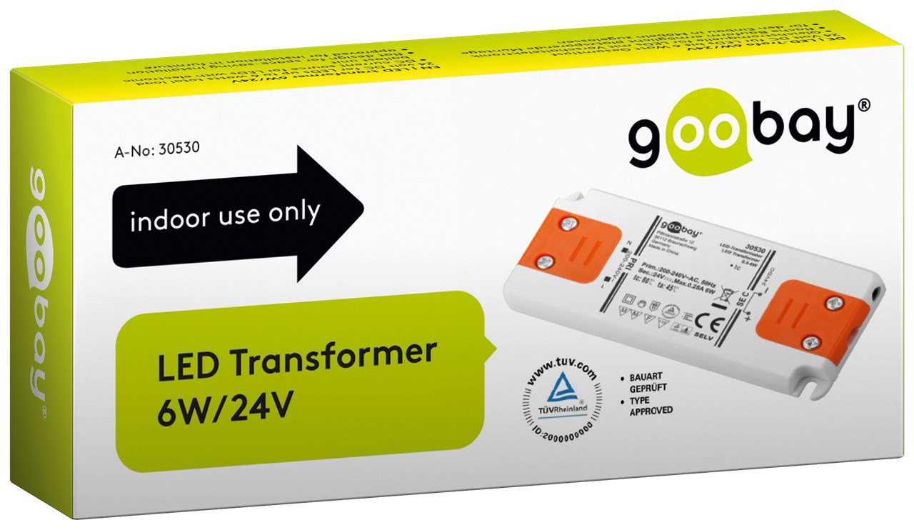 LED-Trafo 24 V/6 W - 24 V DC für LEDs bis 6 W Gesamtlast LED-Trafo 24 V/6 W - 24 V DC für LEDs bis 6 W Gesamtlast