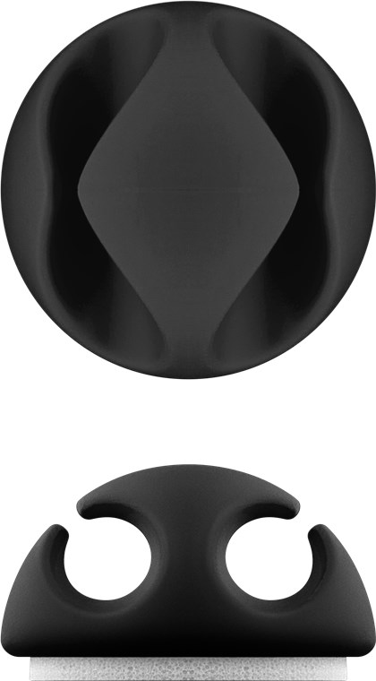 Kabelmanagement 2-Slots, schwarz - Farbversion Schwarz - 6er-Set zum Ordnen und Fixieren, ablösbar Kabelmanagement 2-Slots, schwarz - Farbversion Schwarz - 6er-Set zum Ordnen und Fixieren, ablösbar