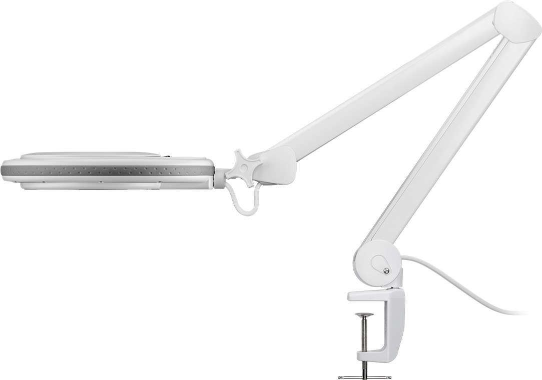 LED Klemm-Lupenleuchte 7,5 W - 127 mm Kristall-Glaslinse, 1,75-fache Vergrößerung, 3 Dioptrien, 520 lm LED Klemm-Lupenleuchte 7,5 W - 127 mm Kristall-Glaslinse, 1,75-fache Vergrößerung, 3 Dioptrien, 520 lm