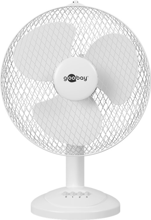 12 Zoll Tischventilator - Farbversion Weiß - oszillierender, leiser Luftkühler mit Stromkabel 12 Zoll Tischventilator - Farbversion Weiß - oszillierender, leiser Luftkühler mit Stromkabel