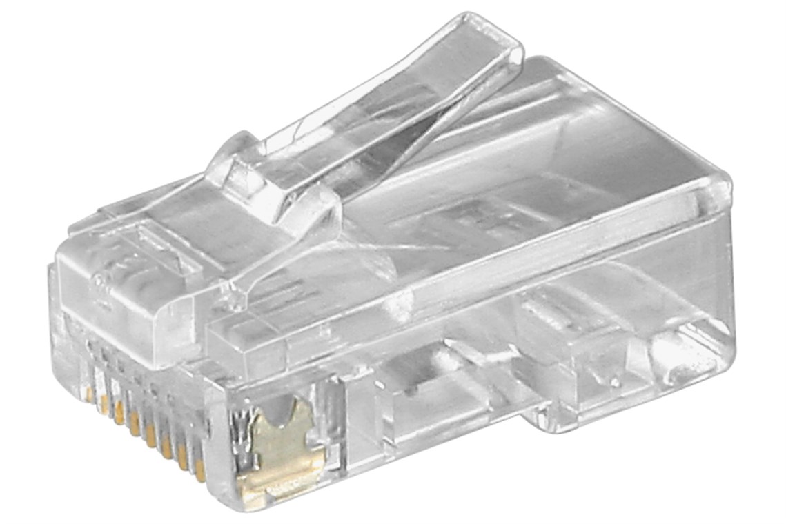 RJ45 Westernstecker für Flachkabel, 8 polig RJ45 Westernstecker für Flachkabel, 8 polig - Anschluss, Typ RJ45-Stecker (8P8C) - zum Crimpen an Telefonflachkabel, ungeschirmt