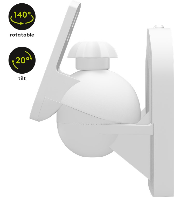 Lautsprecher Wandhalterung universal - universal Boxen Halter zur Wandmontage, (schwenkbar und neigbar) für Lautsprecher bis max. 3,5kg, weiß