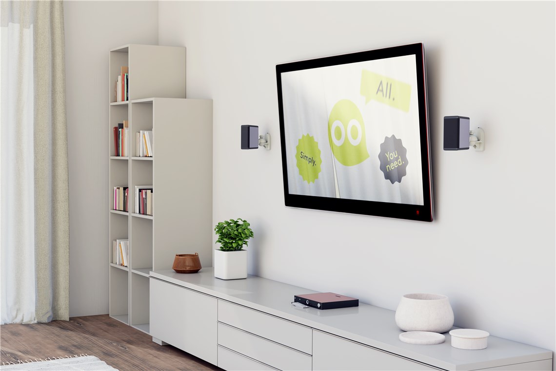 Lautsprecher Wandhalterung universal - universal Boxen Halter zur Wandmontage, (schwenkbar und neigbar) für Lautsprecher bis max. 3,5kg, weiß Lautsprecher Wandhalterung universal - universal Boxen Halter zur Wandmontage, (schwenkbar und neigbar) für Lautsprecher bis max. 3,5kg, weiß