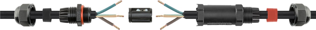 Kabelverbindungsstück 10 cm IP68 - Kabelmuffe zum Verlegen von Kabeln in Außenanlagen Kabelverbindungsstück 10 cm IP68 - Kabelmuffe zum Verlegen von Kabeln in Außenanlagen