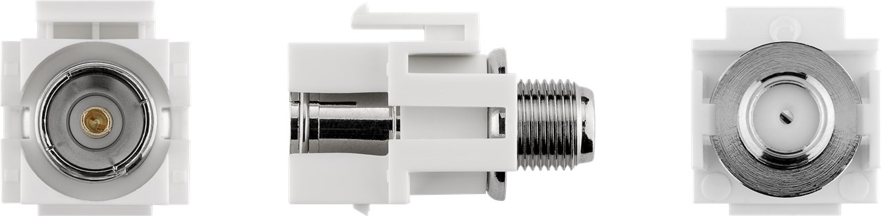 Keystone Modul SAT/Antenne, bündige Montage - 18,9 mm Breite, Koax-Buchse > F-Buchse
