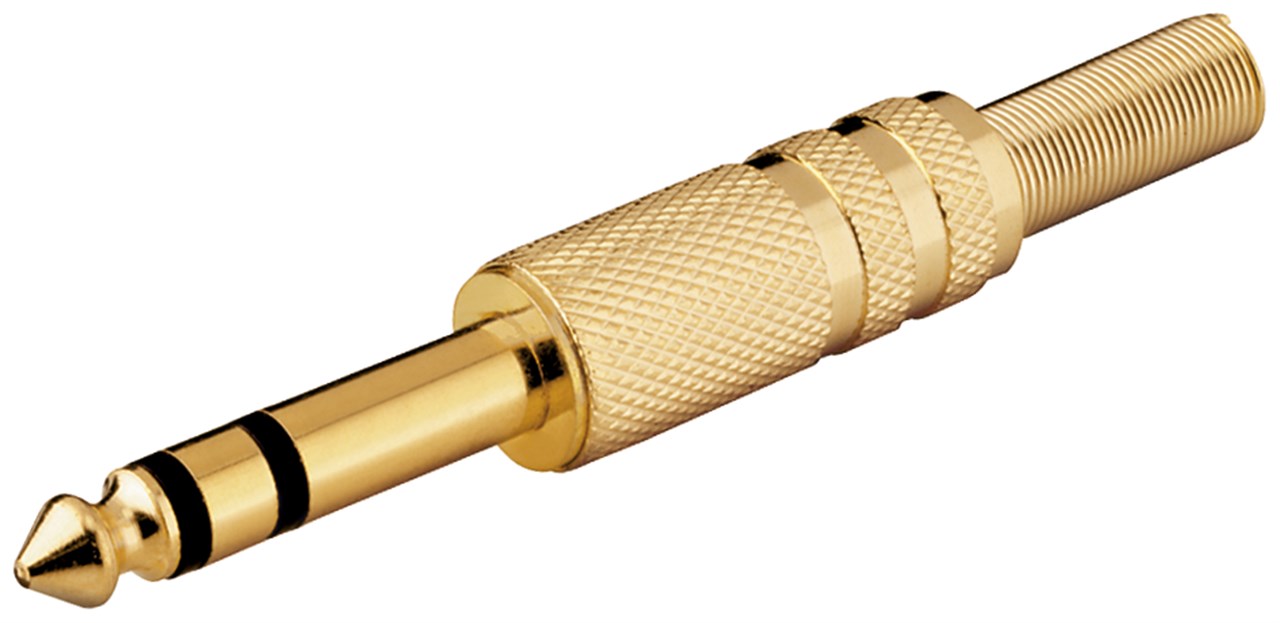 Klinkenstecker 6,35 mm Stereo Klinkenstecker 6,35 mm Stereo - mit Knickschutz