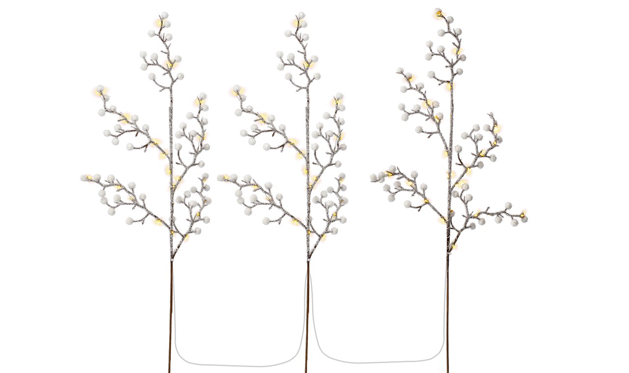 3er-Set Lichterbäume mit 75 LEDs 3er-Set Lichterbäume mit 75 LEDs - mit Timer-Funktion, warmweiß (3000 K), batteriebetrieben, für den Innen- und Außenbereich (IP44)