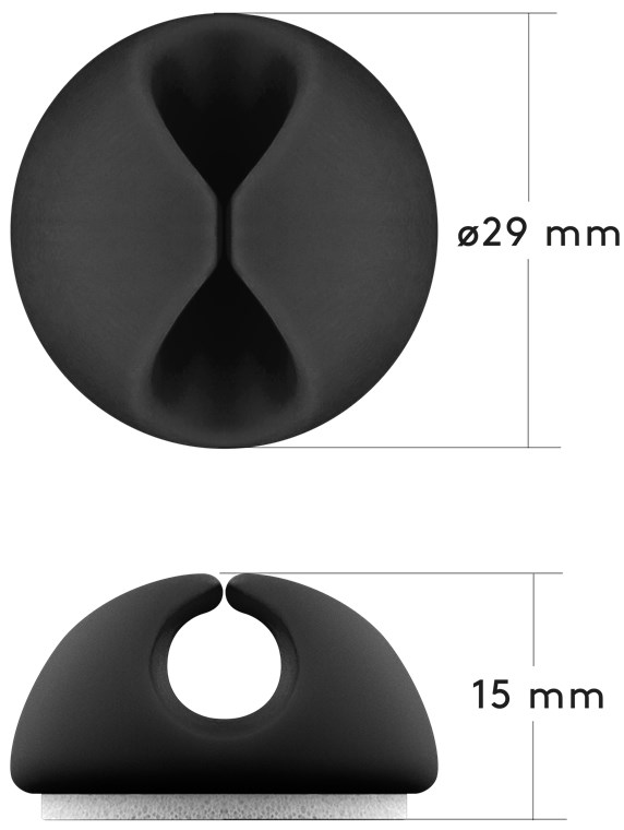 Kabelmanagement-Set, schwarz - Farbversion Schwarz - 5er-Set zum Ordnen und Fixieren, ablösbar Kabelmanagement-Set, schwarz - Farbversion Schwarz - 5er-Set zum Ordnen und Fixieren, ablösbar