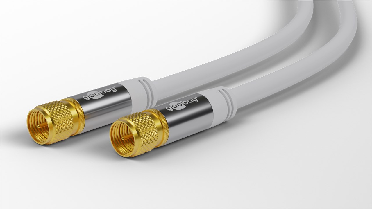 SAT Antennenkabel (135 dB typ), 4x geschirmt - Kabellänge 5 m - vergoldet, F-Stecker > F-Stecker SAT Antennenkabel (135 dB typ), 4x geschirmt - Kabellänge 5 m - vergoldet, F-Stecker > F-Stecker