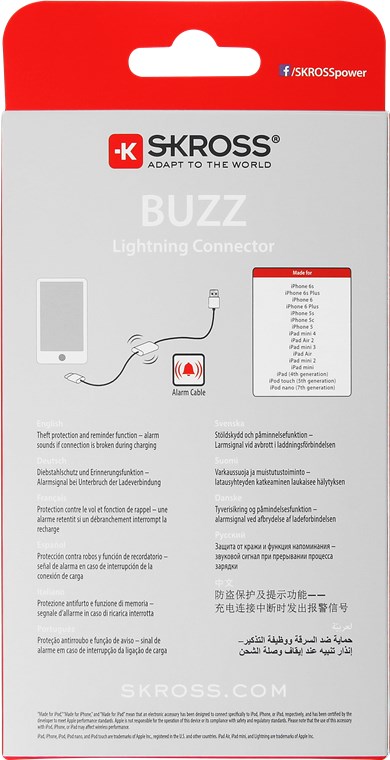 BUZZ Charge€™n Sync Alarm Lightning Kabel, weiß - Anschluss 2, Typ Apple Lightning Stecker (8-Pin) - für alle Geräte mit Lightning Anschluss BUZZ Charge€™n Sync Alarm Lightning Kabel, weiß - Anschluss 2, Typ Apple Lightning Stecker (8-Pin) - für alle Geräte mit Lightning Anschluss