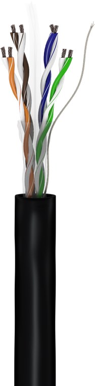 CAT 6 Outdoor Netzwerkkabel, U/UTP, Schwarz - Kabellänge 100 m - Kupferkaschierter Aluminiumleiter (CCA), AWG 24/7 (stranded), Polyethylen-Kabelmantel (PE) CAT 6 Outdoor Netzwerkkabel, U/UTP, Schwarz - Kabellänge 100 m - Kupferkaschierter Aluminiumleiter (CCA), AWG 24/7 (stranded), Polyethylen-Kabelmantel (PE)