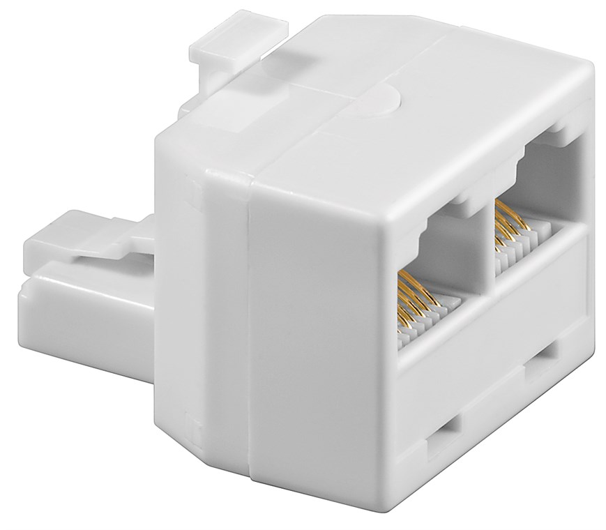 ISDN T-Adapter ISDN T-Adapter - Farbversion Weiß - RJ45-Stecker (8P8C) > 2x RJ45-Buchse (8P8C)