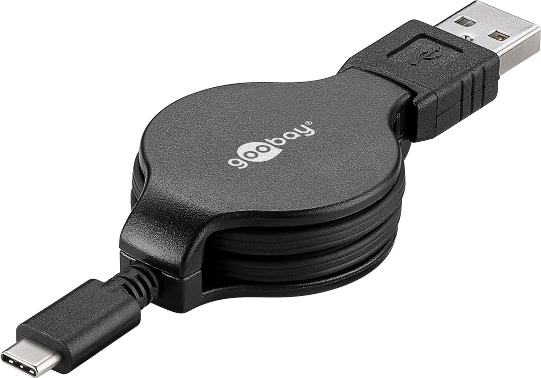 USB-C™ Lade- und Synchronisationskabel, ausziehbar USB-C™ Lade- und Synchronisationskabel, ausziehbar - für Geräte mit USB-C™-Anschluss; Schwarz