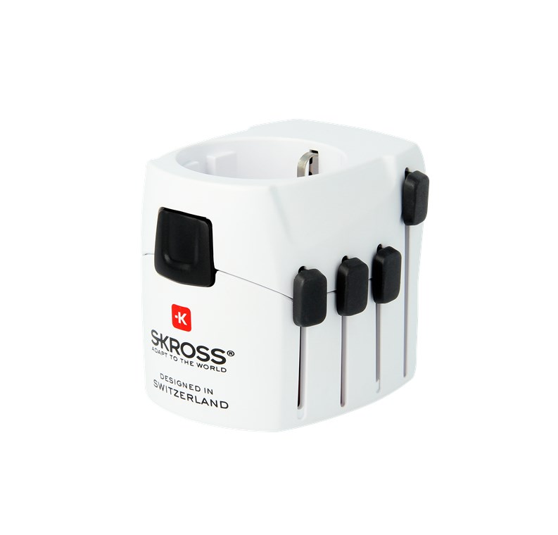 World Adapter PRO - geeignet für alle geerdeten und ungeerdeten Geräte (2- und 3-polig)