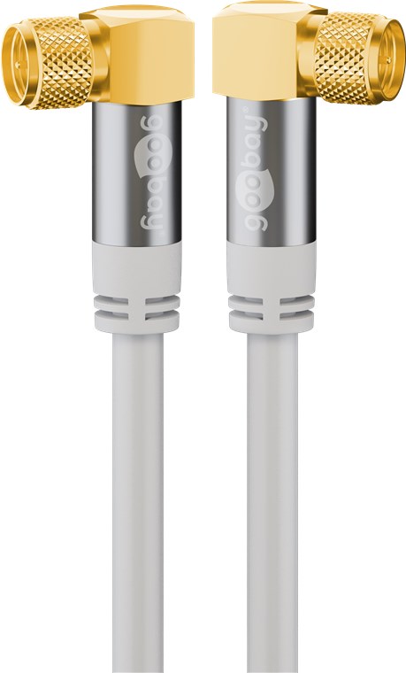 SAT Antennenkabel (135 dB typ), 4x geschirmt SAT Antennenkabel (135 dB typ), 4x geschirmt - Kabellänge 10 m - vergoldet, F-Stecker 90° > F-Stecker 90°