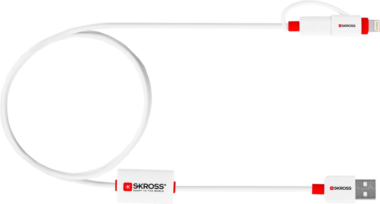 BUZZ 2in1 Charge€™n Sync Alarm Kabel, weiß - Anschluss 2, Typ 2in1 Micro USB & Lightning Stecker - für alle Geräte mit Micro USB oder Lightning Connector BUZZ 2in1 Charge€™n Sync Alarm Kabel, weiß - Anschluss 2, Typ 2in1 Micro USB & Lightning Stecker - für alle Geräte mit Micro USB oder Lightning Connector