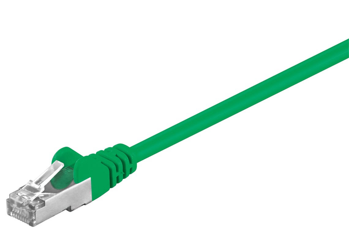 CAT 5e Patchkabel, F/UTP, Grün, 10 m CAT 5e Patchkabel, F/UTP, Grün, 0,25 m - Kabellänge 0.25 m - Kupferkaschierter Aluminiumleiter (CCA)
