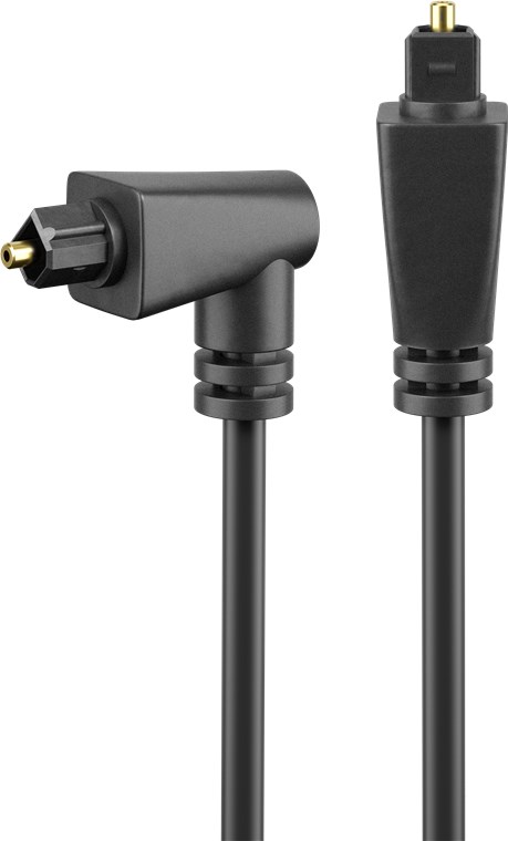 Toslink Kabel abgewinkelt und drehbar - Kabellänge 1 m - Toslink-Stecker > 90°-Toslink-Stecker