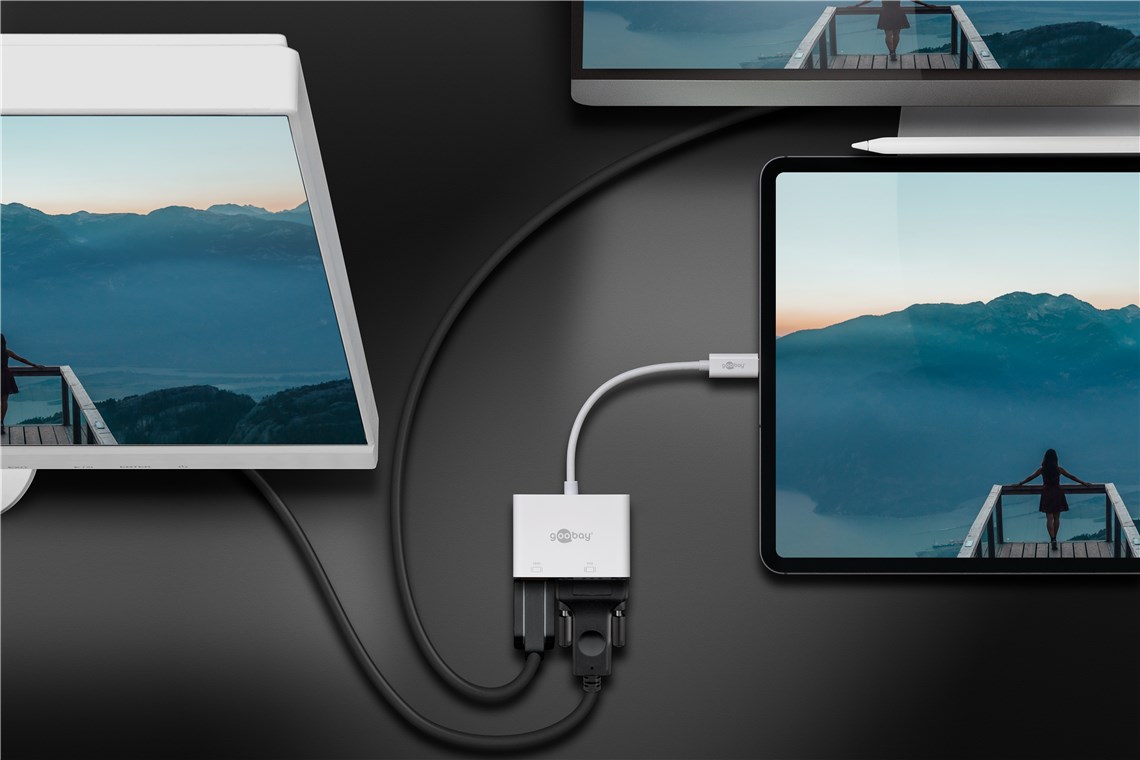 USB-C™ Multiport-Adapter HDMI™+VGA - Verbrauchseinheit 1 Stk. im Polybeutel - erweitert ein USB-C™-Gerät um einen HDMI™- und einen VGA-Anschluss