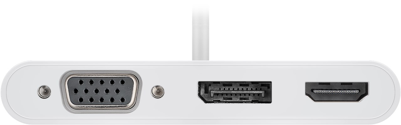 USB-C™ Multiport-Adapter VGA+DP+HDMI™ - Verbrauchseinheit 1 Stk. im Polybeutel - erweitert ein USB-C™-Gerät um einen HDMI™-, einen DisplayPort und einen VGA-Anschluss