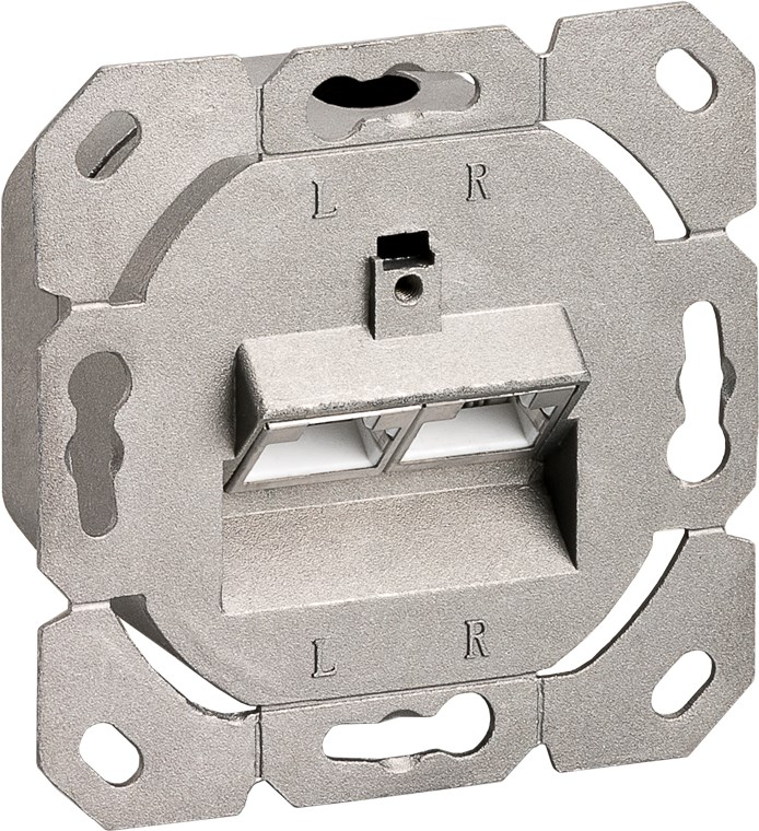 CAT 6a Unterputzdose (UP), weiß - Farbversion Weiß - 2x RJ45-Anschlüsse, geschirmt, Klemmleiste für werkzeugfreie LSA-Montage CAT 6a Unterputzdose (UP), weiß - Farbversion Weiß - 2x RJ45-Anschlüsse, geschirmt, Klemmleiste für werkzeugfreie LSA-Montage