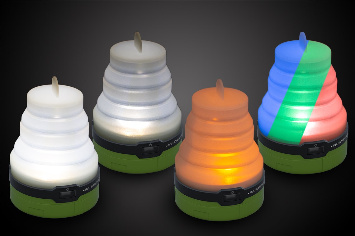 LED-Campingleuchte, 3-in-1, faltbar - vielseitig einsetzbarer Begleiter für Freizeit, Parties, Camping und andere Outdooraktivitäten LED-Campingleuchte, 3-in-1, faltbar - vielseitig einsetzbarer Begleiter für Freizeit, Parties, Camping und andere Outdooraktivitäten