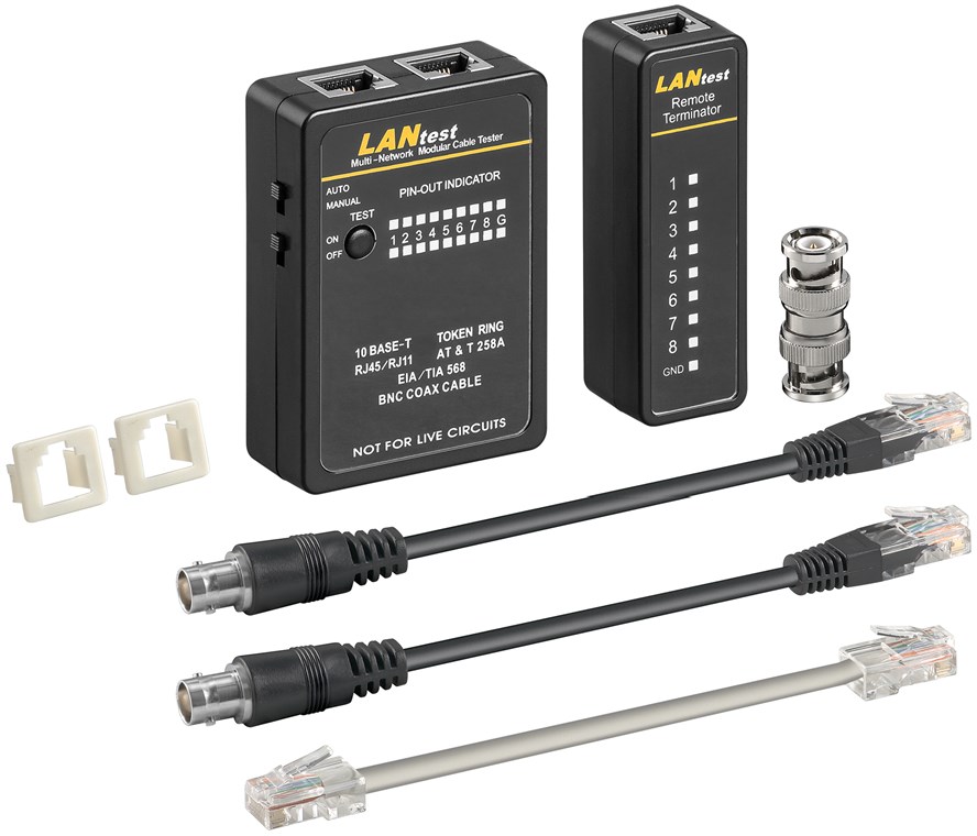 Netzwerk Kabeltester Set Netzwerk Kabeltester Set - zur Prüfung von CAT 5/6 Netzwerk- und ISDN-Verbindungen