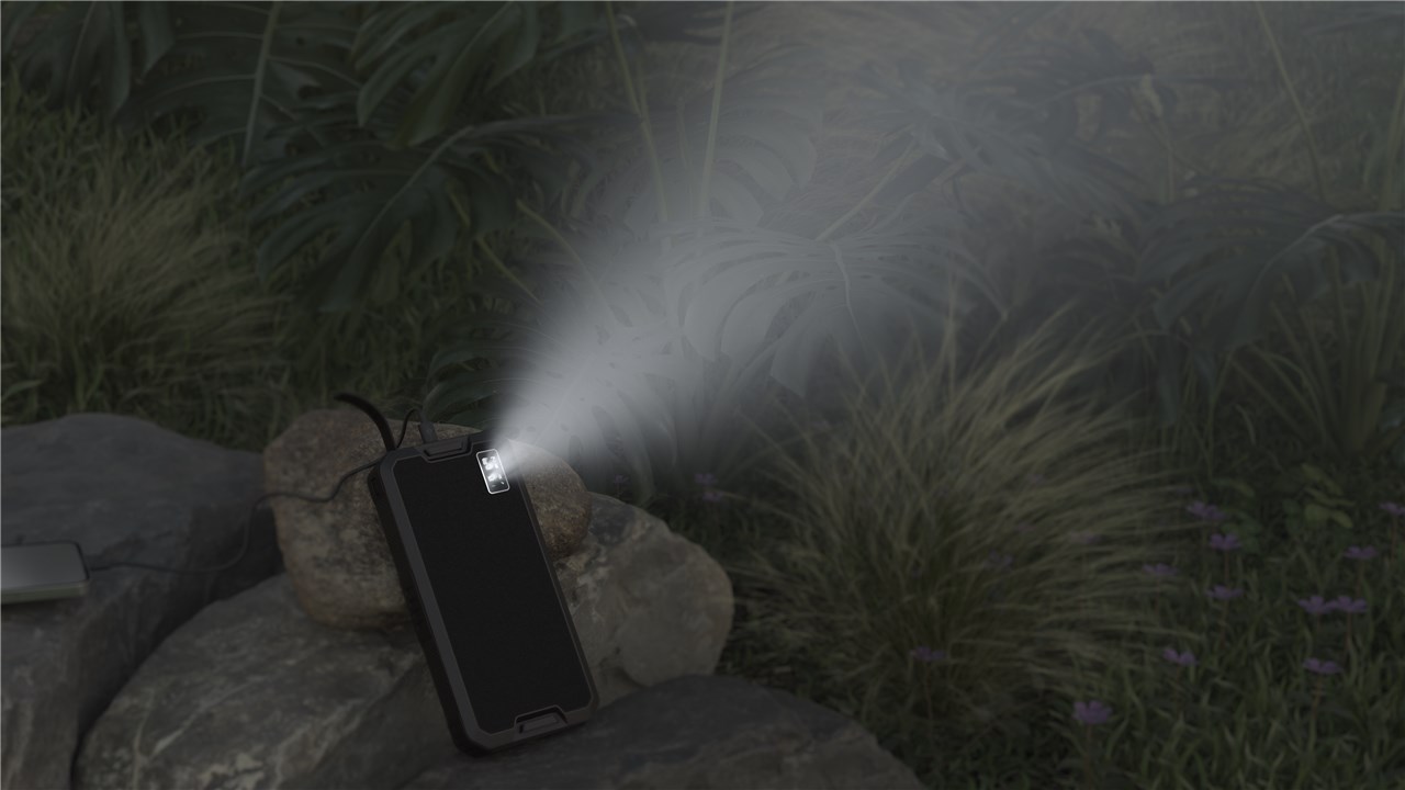 Outdoor Schnelllade-Powerbank mit Solar 20.000 mAh (USB-C™ PD, QC 3.0) - Robuste Allround-Stromversorgung für den Outdoor-Einsatz Outdoor Schnelllade-Powerbank mit Solar 20.000 mAh (USB-C™ PD, QC 3.0) - Robuste Allround-Stromversorgung für den Outdoor-Einsatz