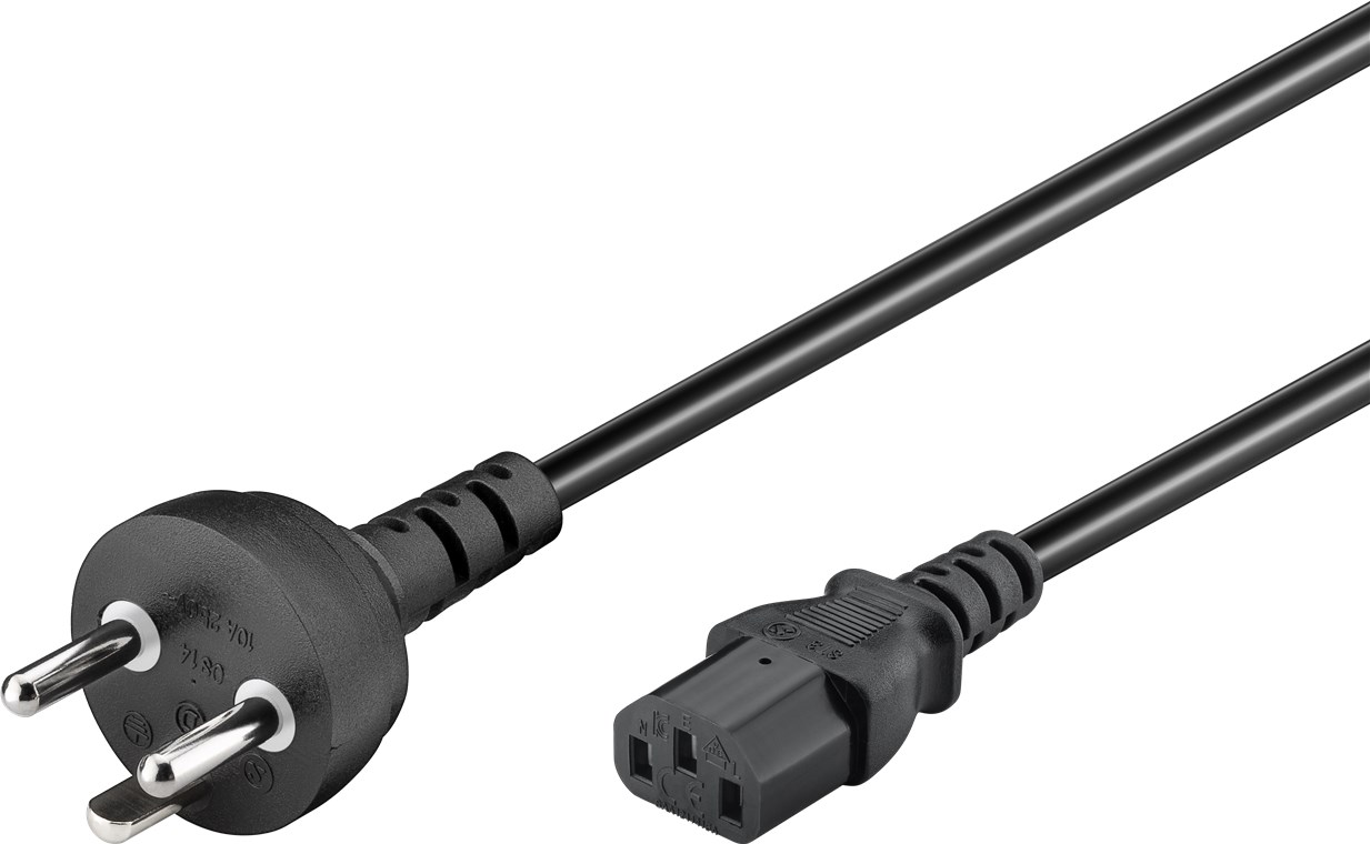 Kaltgerätekabel Dänemark Typ K, 2 m, Schwarz - Dänemark-Stecker (Typ K, IEC 60906-1) > Gerätebuchse C13 (Kaltgeräteanschluss) Kaltgerätekabel Dänemark Typ K, 2 m, Schwarz - Dänemark-Stecker (Typ K, IEC 60906-1) > Gerätebuchse C13 (Kaltgeräteanschluss)