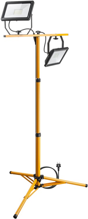 LED-Baustrahler mit Teleskopstativ, 2 x 50 W - mit insgesamt 8500 lm und kaltweißem Licht (6500 K), für den Innen- und Außeneinsatz geeignet (IP65) LED-Baustrahler mit Teleskopstativ, 2 x 50 W - mit insgesamt 8500 lm und kaltweißem Licht (6500 K), für den Innen- und Außeneinsatz geeignet (IP65)