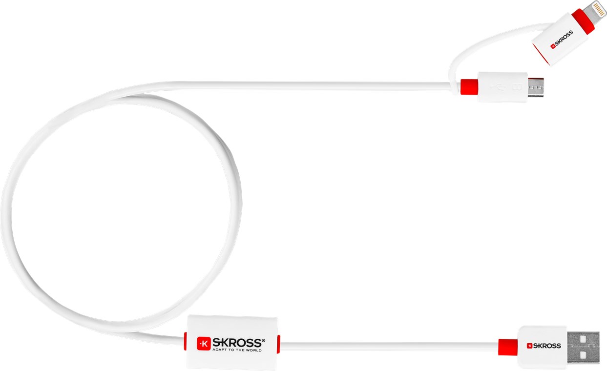 BUZZ 2in1 Charge€™n Sync Alarm Kabel, weiß BUZZ 2in1 Charge€™n Sync Alarm Kabel, weiß - Anschluss 2, Typ 2in1 Micro USB & Lightning Stecker - für alle Geräte mit Micro USB oder Lightning Connector